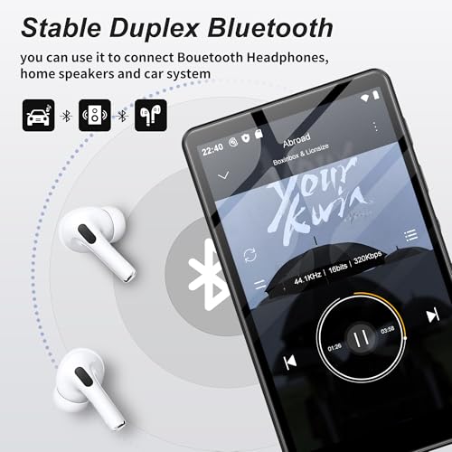 Image of 80GB MP3 Player with Bluetooth and WiFi - SWOFY Music Player with Spotify,Pandora,Amazon Music, M503Pro 4.0-inch Touch Screen Android MP4 MP3 Player for Kids with Libby,Audible,Spotify Kids,FM Radio