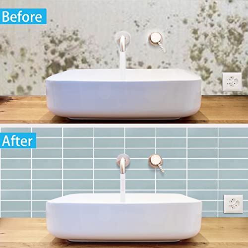 Adodecor Backsplash Tile For Kitchen Peel And Stick, New Upgrade Self Adhesive 12" X 12" Peel And Stick Backsplash For Kitchen, Stick On Tiles For Backsplash Kitchen And Bathroom, Airy Blue (10-Sheet) #TOP2