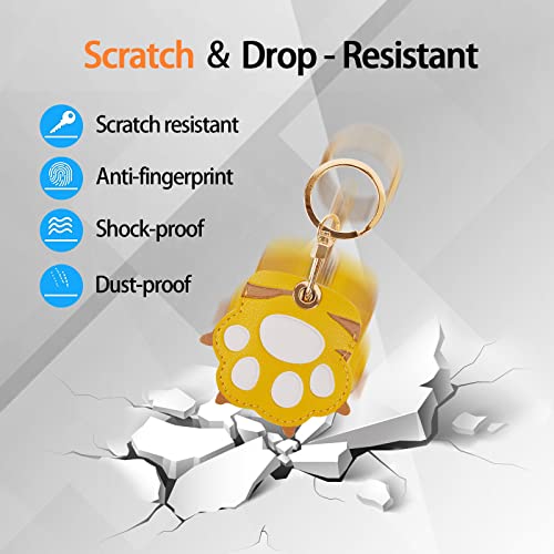 Image of Leather Keychain Case Holder Compatible with Apple AirTag, GPS Airtag Keychain Finder Tracker with Key Ring, Anti-Scratch Protective Air Tag Cover | Leather