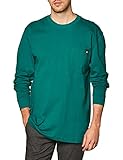 Dickies Men's Long Sleeve Heavyweight Crew Neck, Pacific Green, Small