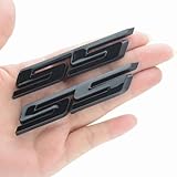 Generic 2PC (Gloss Black) Slant SS Grill Side Emblem Badge Decal with Sticker for Chevy Impala Cobalt Camaro 2010 to 2024