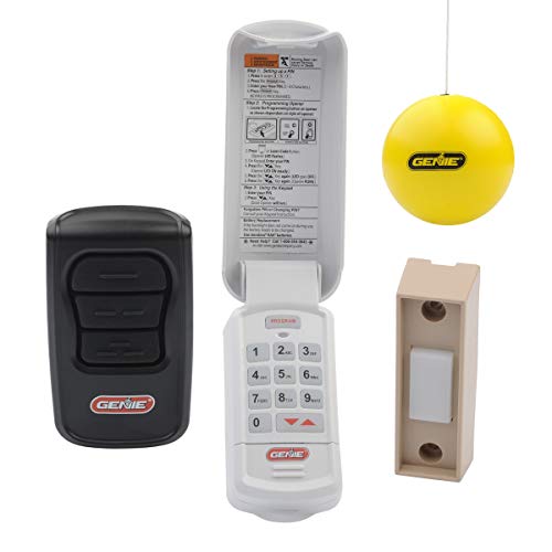 Genie Genuine Accessories Bundle - GenieMaster 3-Button Garage Door Opener Remote, Wireless Keypad, Universal Wall Button and Perfect Stop Parking Aid - Models GM3T-R, GK-R, GWC-R, and GPS-R