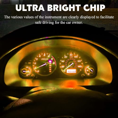 Image of 10PCS T4.2 Led Bulb Neo Wedge 10mm Base, Car Interior Dash Light, 12V IP65 Waterproof 3030 Chip LED Super Bright A /C Indicator Light, Climate Control Switch Indication Bulb for Cars (Yellow)