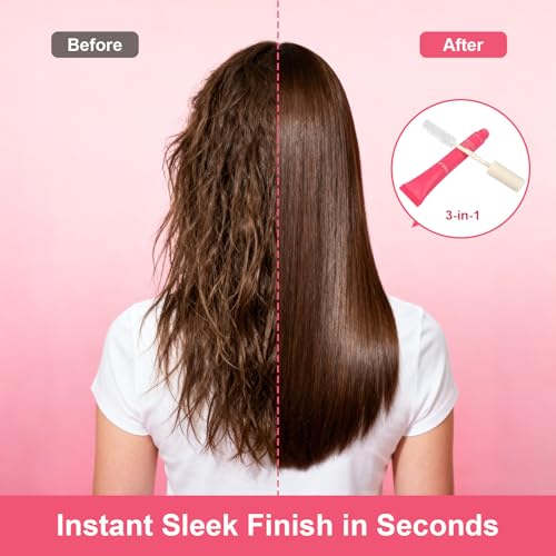 Image of 2 Pack Hair Cactus Fruit 3-in-1 Styling Cream & Taming Wand - Smooth Flyaways, Control Frizz & Define Curls | Lightweight Non-Greasy Formula, Precision Brush, Vegan & Citrus Scent Hair Care