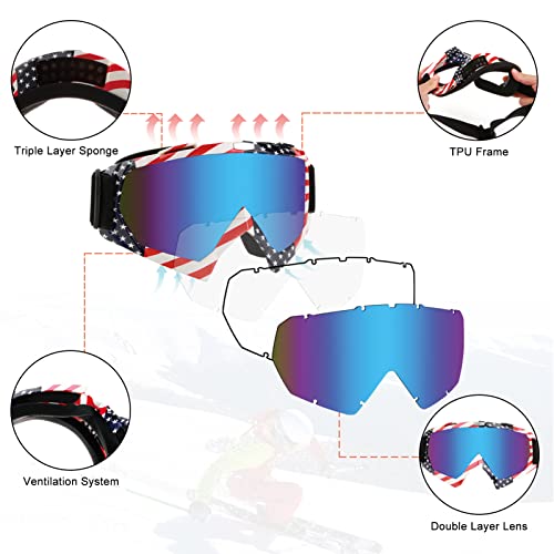 Zukmi GLE-FLAG Atv Goggles Dirt Bike Motorcycle Goggles Motocross Anti Uv Goggles Dustproof Windproof Mx Off Road Goggles thumb #1