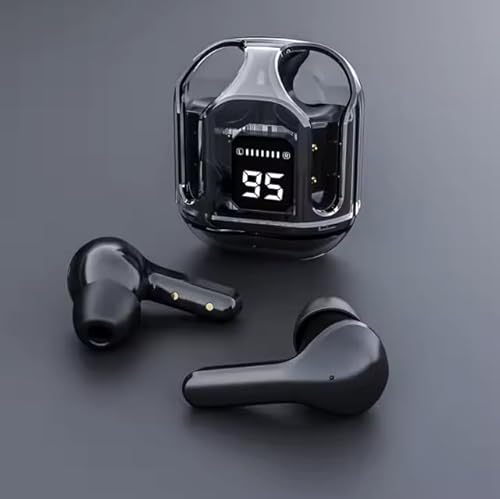 TRIAD SPARK Auriculares Pantalla Led, Auriculares Inalambricos Bluetooth Negros, Compatibles con iPhone, Estuche Transparente y Pantalla LED, 40 h Batería, IPX4, Cancelación Activa de Ruido - imagen 2