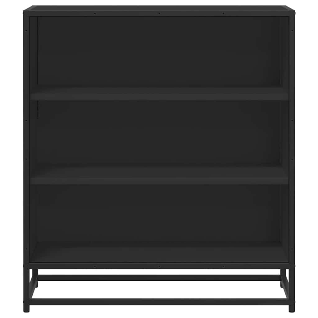 Szafka czarna 68x35x76 cm materia drewnopochodny i metal industrieele kast met 3 open planken voor opbergruimte in keuken woonkamer stabiel duurzaam