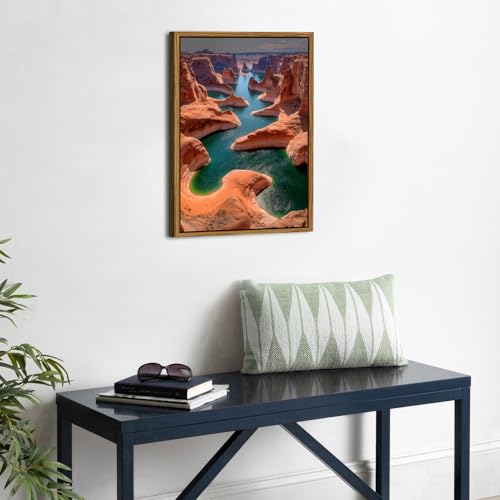 Image of Glen Canyon Wall Art Western Desert Landscape Wall Decor Arizona National Park Wall Art Southwest Red Rock Mountain Canvas Prints Colorado River Scenery Artwork Living Room Office Decoration 12x16 inch