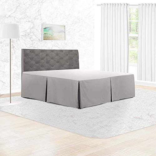 Adam Home 68 Pick Faldas de la Cama Hoja Caja Plisado (Silver, King) ES