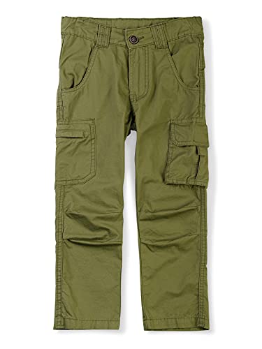 Ochenta Boys Cotton Military Cargo Pants Army Camo Combat Casual Uniform Hiking Scout With Pockets Army Green 160-11-12 Years #TOP10