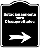 Estacionamiento para Discapacitados Spanish Black Sign Arrow Right Aluminum Composite Sign 15 x 18 inches