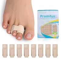 8 Pack Hammerzehenkorrektor Zehenschiene für gebrochene Zehen, Orthopädischer Zehentrenner, gepolsterte Bandagen, Heal Wrap Zehenbegradiger für schiefe Zehen（Braun）