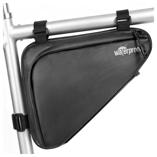 NDakter Bike Frame Storage Bag 2L, Waterproof Bicycle Triangle Pouch, Cycling Pack for Phone, Wallet, Keys, Tools, Accessories, Bikes Front Tube Bag for Mountain Road Bike, MTB Travle
