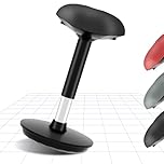 FLEXISPOT Ergonomic Desk Stool for Office, Height Adjustable Wobble Stool with Swivel, Active Sitting Balance Chair for Home Office, Posture Support & Core Strength, Black