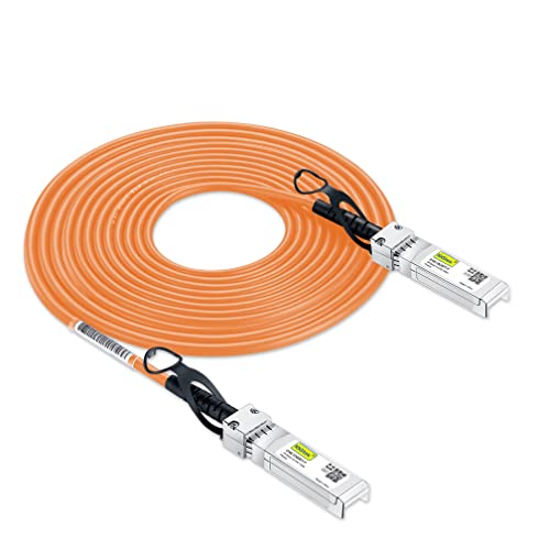 Image of 10Gtek [Orange Colored 10G SFP+ DAC Cable - Twinax SFP Cable for Cisco SFP-H10GB-CU7M, Ubiquiti UniFi, D-Link, Supermicro, Netgear, Mikrotik, Fortinet, 7-Meter(23ft)