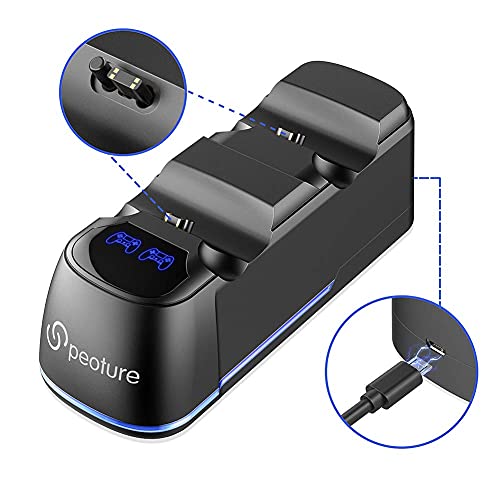 Ps4 Controller Charger, Peoture Ps4 Controller Charging Station With Led Light Indicator For Sony Playstation 4/Ps4 Pro/Ps4 Slim Controller #TOP4