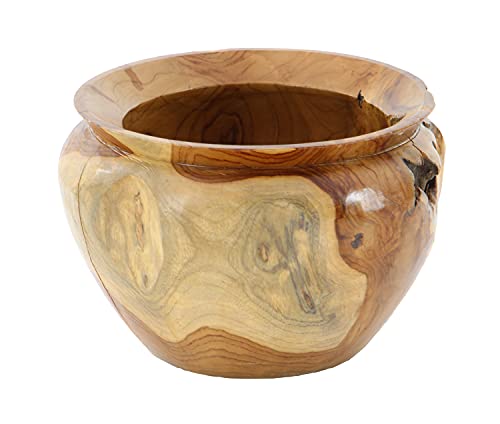 Deco 79 Teak Wood Handmade Live Edge Free Form Decorative Bowl, 13" X 13" X 9", Tan #TOP4