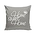 shirtdepartment Poduszka dekoracyjna Home Sweet Home (szaro-biała)