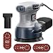 TurboVolt Exzenterschleifer 125mm mit Bremse, 350W Schleifmaschine für Holz mit 15 Schleifpapier & Staubabsaugung, 6 Geschwindigkeiten 6000-13000 U/min, Staubsaugerkompatibel für Holz Schleifarbeiten