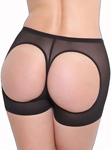 Brazilian Style Butt Lifter Booty Booster Enhancer (Size L - Black) Boyshort FIRM Control Shaper