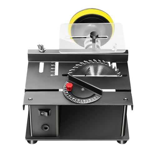 Multi-Functional Cutting Tool Machine, DIY Hobby Handmade Woodworking Bench Cutting Machine Compact Bench with Adjustable Speed and Accessories for Cutting, Grinding, Polishing