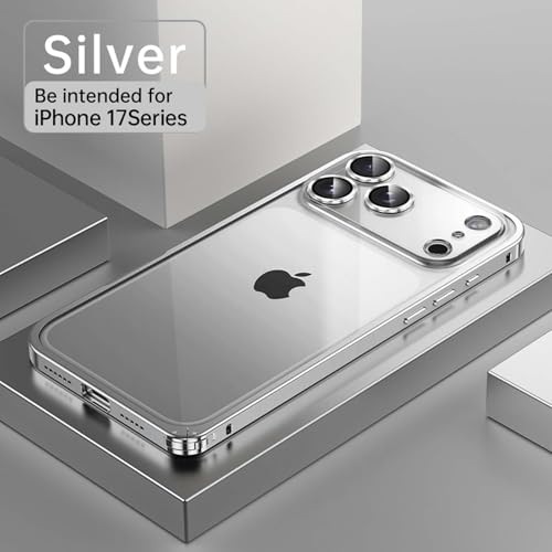Protection iPhone 17 Pro Max transparente et cadre alu argent chic