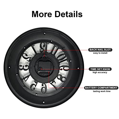 Andstar 20 Inch Wall Clock Retro Farmhouse Easy To Read Wall Clocks Art Distressed Old-Fashioned Silent Wall Clock Large Retro Rustic Country Decorative For Kitchen Living Room Bedroom(Antique Gold) #TOP3