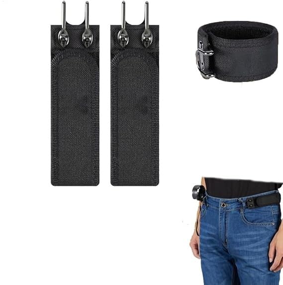 Generisch Cinturón táctico de gancho de metal con banda elástica unisex, 2 unidades cinturón táctico elástico para hombre, para hombres, vaqueros, trabajo, ocio, negocios, hogar, viajes
