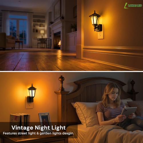 Image of L LOHAS LED Amber Night Lights Plug into Wall, Dimmable Night Light Vintage
