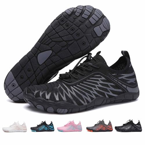 LAZYPIG 2025 New Barefoot Shoes Women, Hike Barefoot for Womens Mens,Water Shoes with Wide Toe Box Healthy Non-Slip,Neuropathy Breathable Barefoot Vitality Black B