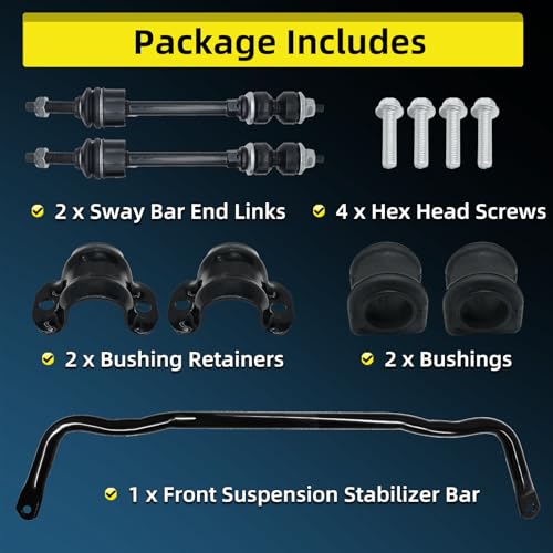 55398938AC Front Suspension Stabilizer Sway Bar Kit for Dodge Ram 1500 4x4 2009-2018 Ram 1500 Classic 2019-2022 4WD K80894 Front Sway Bar Swaybar Link Kit 55398938AB by reemplazo - Image 6