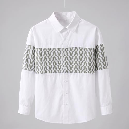 Image of Afflatus Men's Casual Shirt with Geometric Print | Premium Cotton Full Sleeve Shirt for Men | Stylish Regular Fit Fashion Trend | Casual, Party & Smart Casual Wear