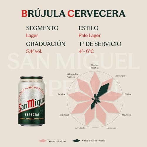 Miniatura 7 de San Miguel Especial Lager, Pack 24 Latas x 33cl, Cerveza Premium Española, Calidad Tradicional y Sabor Refrescante, 5.4% Volumen de Alcohol