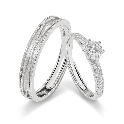 Meissa Anelli di Fidanzamento in Argento 925 con Zirconia Cubica