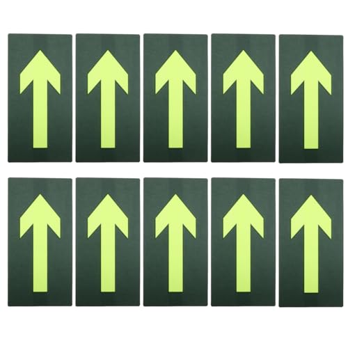 Ciieeo 10 Autocollants Flèches Phosphorescentes Réfléchissantes Adhésifs Pour Balises De Sentier Camping Extérieur Randonnée Étanches Visibilité...