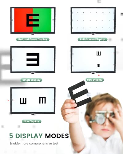 Huanyu Digitale Sehschärfentafel 21.5inch LCD Optische Augentafel mit 44 Sehzielen, einstellbare Testentfernung 1-6.5m Optometrie für Augenuntersuchung Schule Krankenhaus mit Fernbedienung
