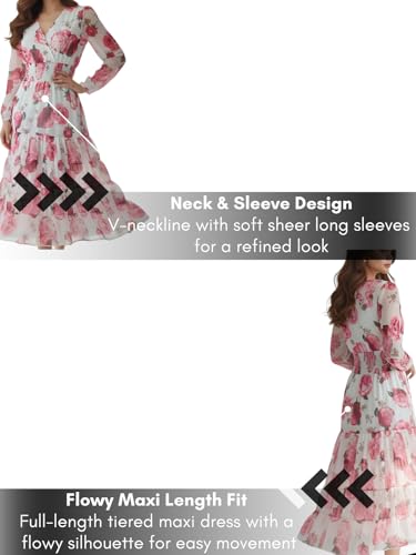 Image of Leriya Fashion Dress for Woman | Maxi Dress for Women Stylish | Women's Elegant A Line Dresses Summer Long Georgette with Floral Prints | Perfect Gaun Wear for Womens