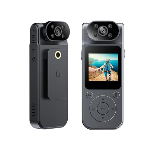 TKMARS Caméra Sport 4K Mini Clip Caméra Vlog pour Velo Étanche Nocturne Caméra Action 4K WiFi...