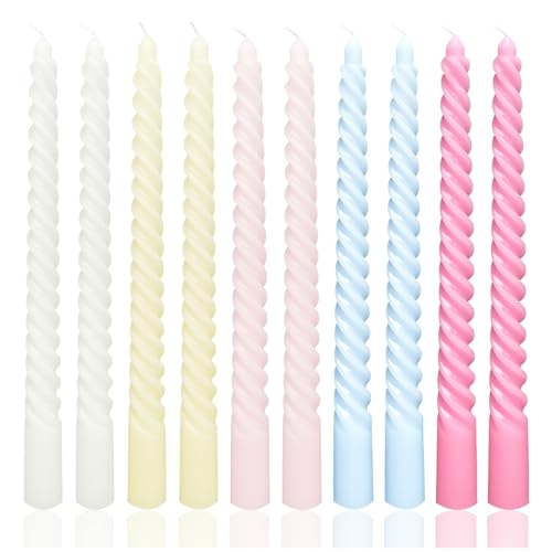 10 Inch Multi-Colored Taper Candle Set, 10 Pack...