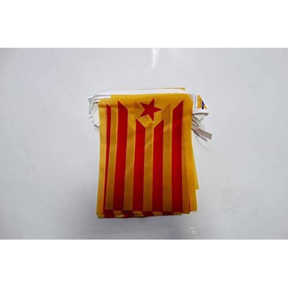 AZ FLAG Catalonia Estelada Vermella Bunting 20 ft 20 flags Light Polyester