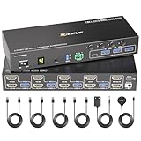 【Ce que vous obtenez】MLEEDA offre une garantie d'un an pour ce commutateur KVM 4 PC. CONTENU : Commutateur KVM ; 4 câbles USB 3.0 (1,5 m) ; télécommande sans fil (1,5 m) ; alimentation & 1 manuel d'utilisation.