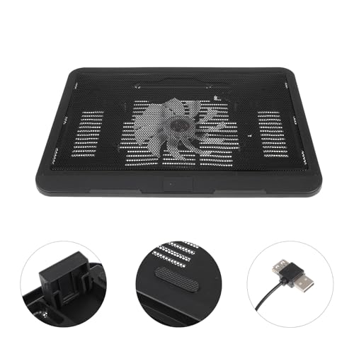 Base ergonómica con ventilador silencioso para laptop negro miniatura 3
