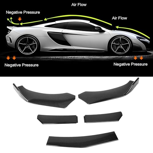 5-Section Universal Front Bumper Lip Spoiler, Gloss Black ABS Splitter for Sedan Coupe Hatchback, 56-72 Inch Adjustable Body Kit - Image 6