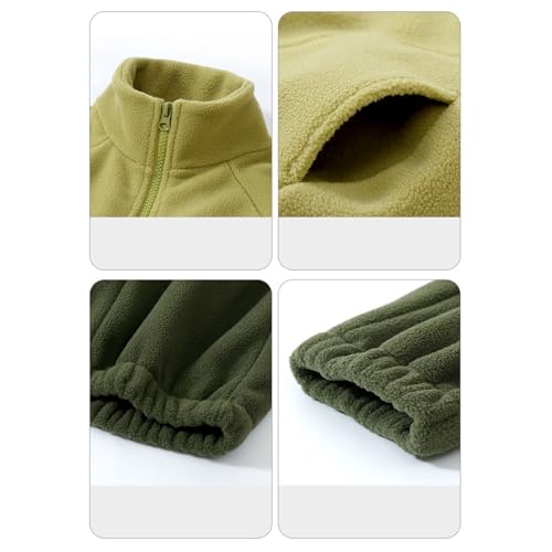 Kids Boys Fuzzy Zip up Coats Set 2 Piece Plain Fleece Warm Jackets+joggers Sweatpants Thick Warm Sport Outfits4