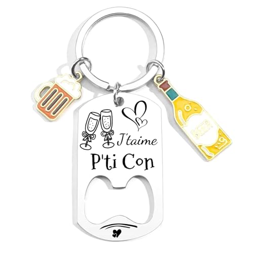 JRZDFXS Porteclef Je t'Aime Humour Cadeau Homme Personnalisé Pour Petit Frère Fils ou Petit Copain original Je t'Aime Mon Frère Cadeau Fils Adulte