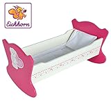 Eichhorn 100002594 - Puppenwiege inkl Decke und Kissen, geeignet für Puppen von 35-49cm, Größe: 30x50x27cm, Buchenholz
