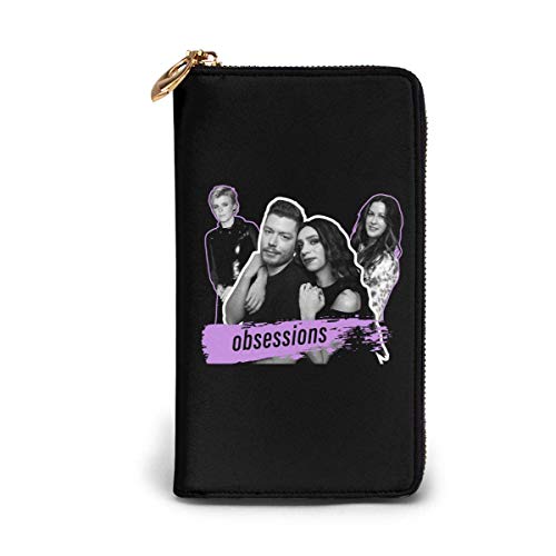 Preisvergleich Produktbild JHGFG Echtes Leder Geldbörsen mit Reißverschluss Geldbörse Reisetasche um Kartenhalter Organizer Clutch Bag Black