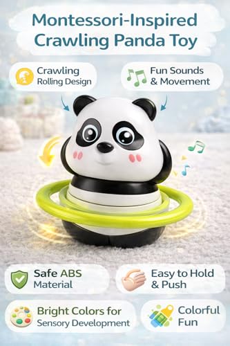 Image of Panda Wind Up Toy with Rolling | Cute Wobbling Panda Toy | Roly Poly Toys for Babies | Infant Interactive & Educational Toys for Toddlers 1-3 Years | Home Decor & Gift (Rolling Panda)
