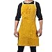 Męski Fartuch Do Ogrodnictwa Grill Do Obróbki Drewna Fryzjer Warsztat, Unisex Płócienny Fartuch Roboczy Dla Stolarzy Baristy, Fartuch Z Krzyżem Z Kieszeniami (Color : Yellow, Size : XL)