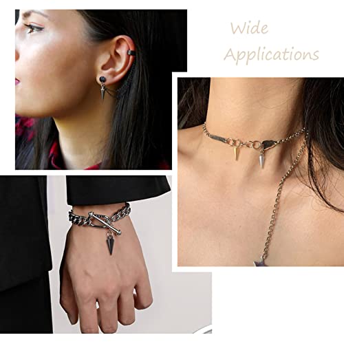 Spritewelry 48Pcs Cone Charms 304 Stainless Steel Spike Pendants 3 Colors Bullet Spike Beads Charms Metal Dangle Charms For Diy Necklace Bracelet Earring Jewelry Making (13X5Mm) #TOP3